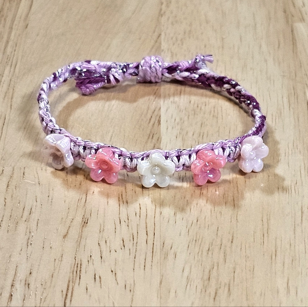 New✨️ Pink & Purple Floral Hemp Bracelet